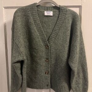 Old Navy Women's Heathered Green Cardigan